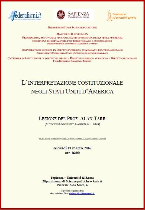 L'interpretazione costituzionale negli Stati Uniti d'America